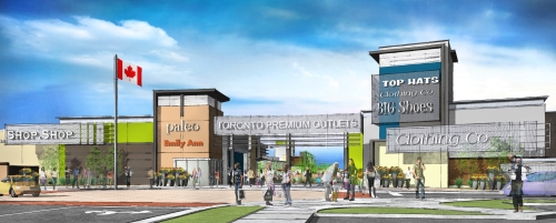 An artistic rendering of the Toronto Premium Outlets.